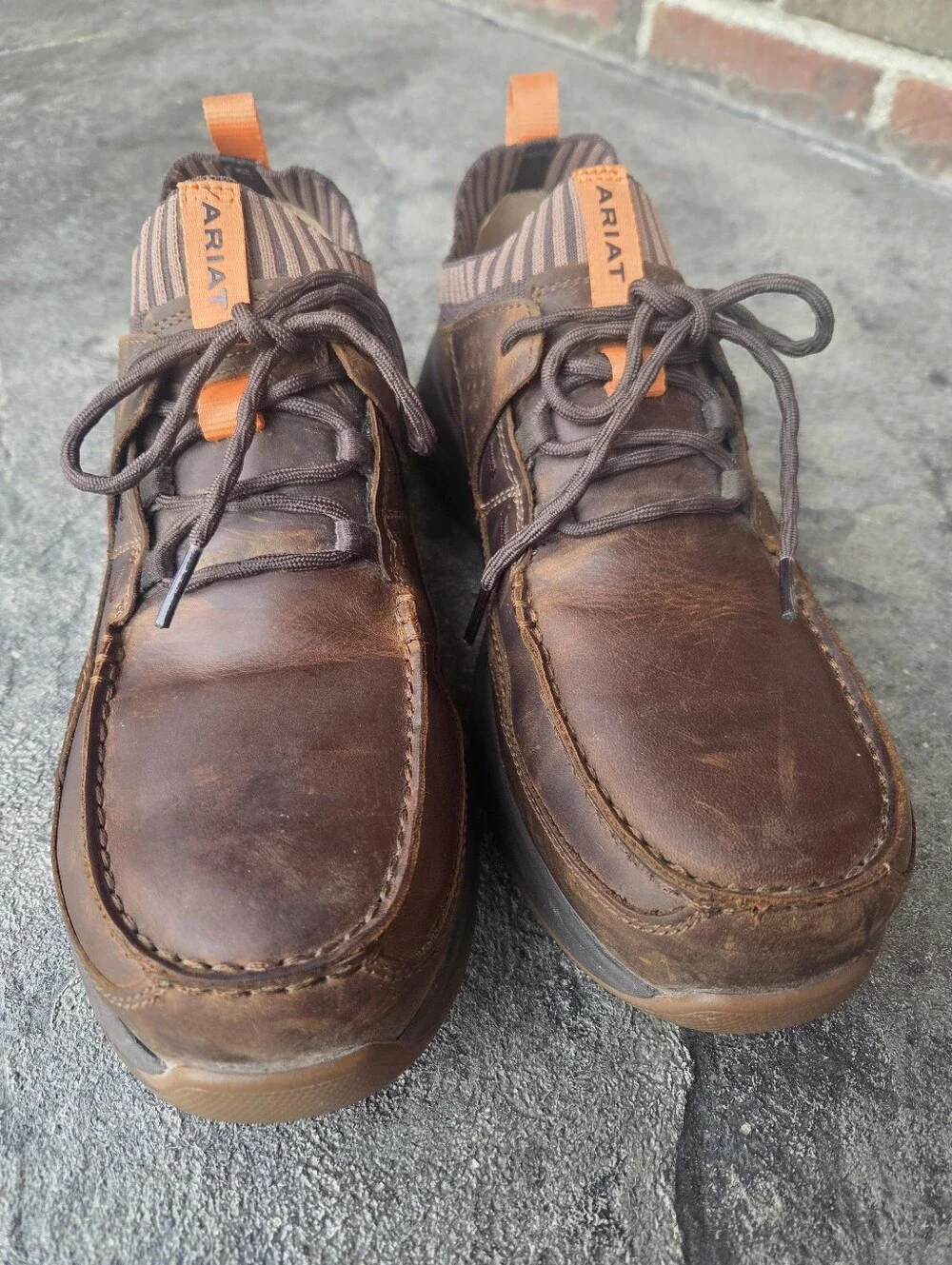 Ariat Brown Men's Leather Working Mile Composite Toe Lace-Up Casual Shoes